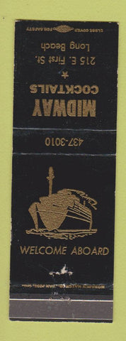 Matchbook Cover - Midway Cocktails Bar Long Beach CA WEAR