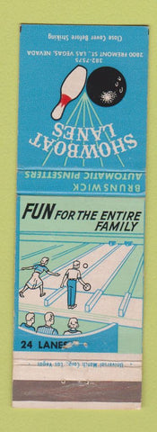 Matchbook Cover - Showboat Lanes Bowling Las Vegas NV