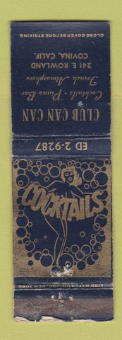 Matchbook Cover - Club Can Can Covina CA girlie WORN