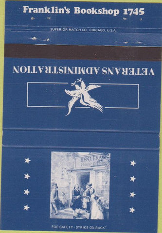 Matchbook Cover - Veterans Administration Benjamin Franklin 40 Strike