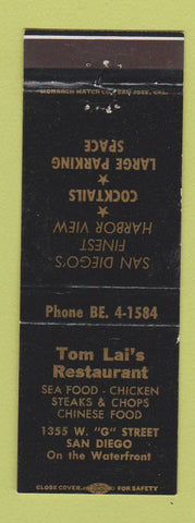 Matchbook Cover - Tom Lai's Restaurant San Diego CA