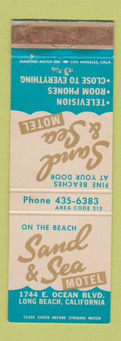 Matchbook Cover - Sand & Sea Motel Long Beach CA WORN