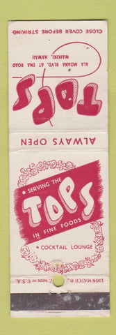 Matchbook Cover - Tops Waikiki Hawaii WEAR