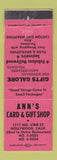 Matchbook Cover - Ann's Card & Gift Shop Hollywood CA WEAR