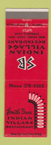 Matchbook Cover - Smith Bros Indian Village Restaurant Torrance CA