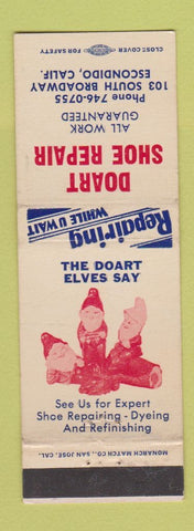 Matchbook Cover - Doart Shoe Repair Escondido CA Elves