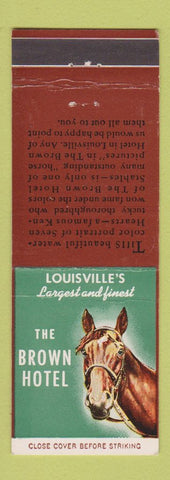 Matchbook Cover - Brown Hotel Louisville KY horse