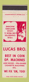 Matchbook Cover - Lucas Bros Coin Operated Machines vending