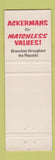 Matchbook Cover - Ackermans Store 1968 South Africa?