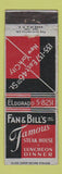 Matchbook Cover - Fan & Bill's Steak House New York City