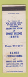 Matchbook Cover - Bambi Cocktail Lounge Miami Beach FL WEAR