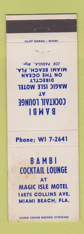 Matchbook Cover - Bambi Cocktail Lounge Miami Beach FL WEAR