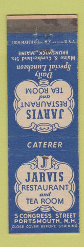 Matchbook Cover - Jarvis Restaurant Tea Room Portsmouth NH Brunswick ME WEAR