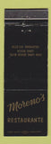 Matchbook Cover - Moreno's Restaurante Long Beach CA WEAR