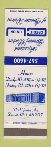Matchbook Cover - Associated Brewery Workers Credit Union Detroit MI