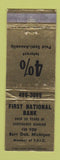 Matchbook Cover - First National Bank Burr Oak MI WEAR