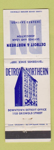 Matchbook Cover - Detroit & Northern Savings Loan MI WEAR