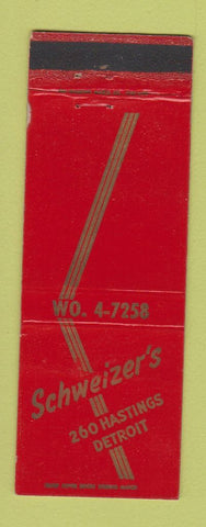 Matchbook Cover - Schweizer's Detroit MI WORN