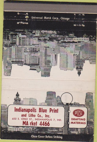Matchbook Cover - Indianapolis Blue Print Litho Co IN 40 Strike