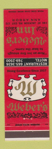 Matchbook Cover - Weber's Inn Ann Arbor MI