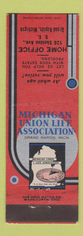 Matchbook Cover - Michigan Union Life Insurance Grand Rapids MI