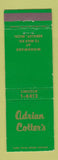 Matchbook Cover - Adrian Cotter's Berkley MI
