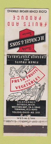 Matchbook Cover - HC Nagel Sons Fruits Produce Detroit MI Toledo OH WEAR