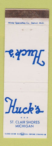Matchbook Cover - Huck's St Clair Shores MI WEAR
