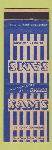 Matchbook Cover - Sam's Detroit Dearborn MI Store?