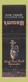Matchbook Cover - Wasum's Detroit MI restaurant WEAR