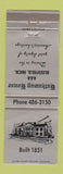 Matchbook Cover - Hathaway House Blissfield MI restaurant WEAR