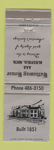 Matchbook Cover - Hathaway House Blissfield MI restaurant WEAR