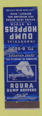 Matchbook Cover - Roura Dump Hoppers Detroit MI WORN