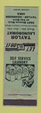 Matchbook Cover - Taylor Laundromat Taylor Dearborn MI