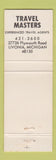 Matchbook Cover - Travel Masters Travel Agency Livonia MI