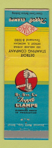 Matchbook Cover - Destaco Toggle Clamps Detroit Stamping MI WEAR