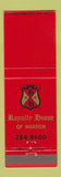 Matchbook Cover - Royalty House of Warren MI