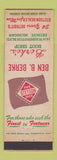 Matchbook Cover - Ben Berke Boot Shop Stetson shoes Detroit MI