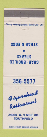 Matchbook Cover - Figurehead Restaurant Southfield MI