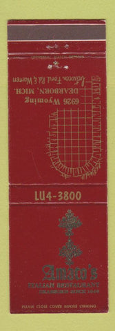 Matchbook Cover - Amaco's Italian Restaurant Dearborn MI