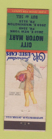 Matchbook Cover - City Motor Mart Cars pinup