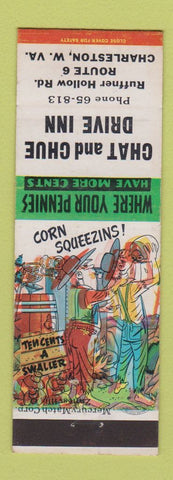 Matchbook Cover - Chat and Chue Drive Inn Charleston WV hillbilly