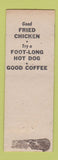 Matchbook Cover - Chat and Chue Drive Inn Charleston WV hillbilly