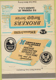 Matchbook Cover - Brokers Mortgage Service Camden NJ 40 Strike