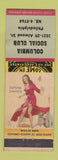 Matchbook Cover - Columbia Social Club Philadelphia PA pinup