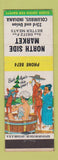 Matchbook Cover - North Side Market Deitz Meats Columbus IN hillbilly