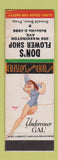 Matchbook Cover - Don's Flower Shop Belleville IL? Pinup WEAR