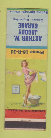 Matchbook Cover - Arthur Jacoby Garage Boiling Springs PA pinup