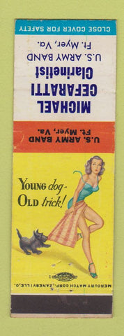 Matchbook Cover - Michael Cefaratti Clarinetist Army Fort Myers VA pinup WEAR #1