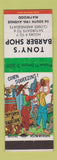 Matchbook Cover - Tony's Barber Shop Maywood IL hillbilly